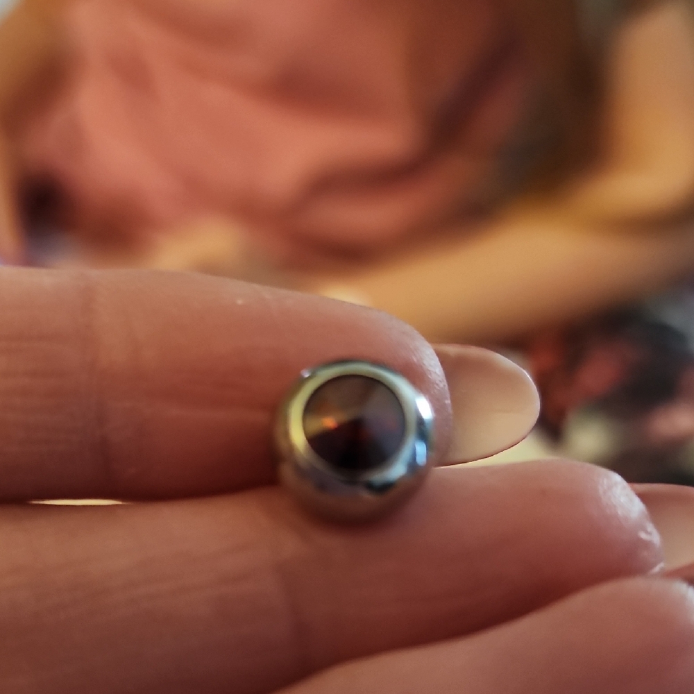 Sterling Silver Garnet Accent Qudo Topper - Deep Red